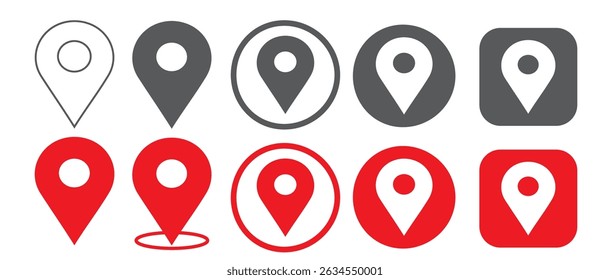 Vetor de ícone de localização para mapas, GPS e aplicativos de navegação. Perfeito para design digital, móvel e de interface do usuário.