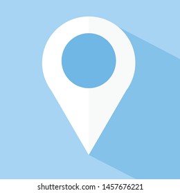 Location icon vector on blue background. 