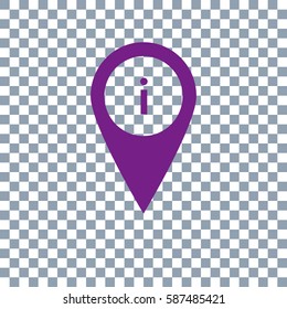 Location icon vector on transparent background. Violet icon