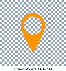 Location icon vector on transparent background. Orange icon