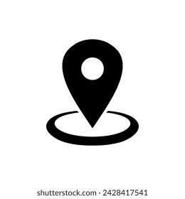 Vector de icono de ubicación. Diseño de logotipo de icono de alfiler. Símbolo de puntero aislado sobre fondo blanco