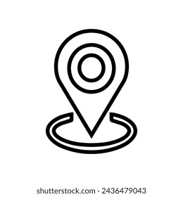 Vector de icono de ubicación. Diseño de logotipo de icono de alfiler. Símbolo de puntero aislado sobre fondo blanco