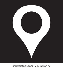 Location icon vector. Pin icon logo design. Pointer symbol isolated on black background