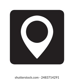 Location icon vector. Pin icon logo design. Pointer symbol in square isolated on white background
