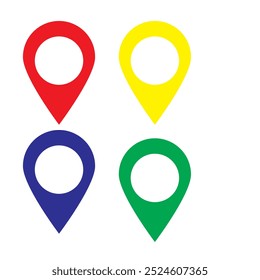 Vetor do ícone de localização. Design do logotipo do ícone do pino. Símbolo de ponteiro isolado no plano de fundo branco