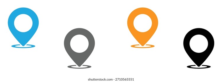 Location icon vector. Location Pin Icon. Pin icon logo design. Map Pointer Symbol.  Find locations easily with these trendy map pin pointers. Pointer symbol isolated on white background.