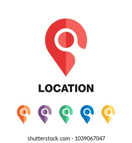 Location icon vector. Pin sign isolated on white background. Navigation map, gps, direction, place, compass, contact, search concept. Flat style for graphic design, logo, web, UI.