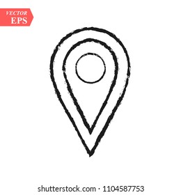 Location icon vector, pin sign, gps symbol, pointer, navigation, map pin icon, black location sign EPS 10