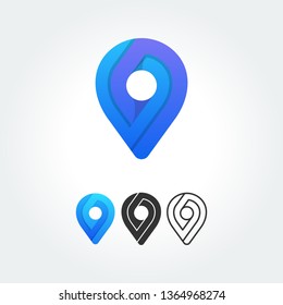 Location icon vector. Pin sign isolated template elements