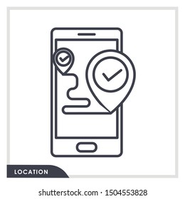 Location icon vector. Pin sign Isolated on white background. Navigation map, gps, direction, place, compass, contact, search concept. Flat style for graphic design, logo, Web, UI, mobile upp, EPS10