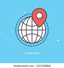 Location icon vector. Pin sign Isolated on white background. Navigation map, gps, direction, place, compass, contact, search concept. Flat style for graphic design, logo, Web, UI, mobile upp, EPS10