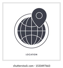 Location icon vector. Pin sign Isolated on white background. Navigation map, gps, direction, place, compass, contact, search concept. Flat style for graphic design, logo, Web, UI, mobile upp, EPS10