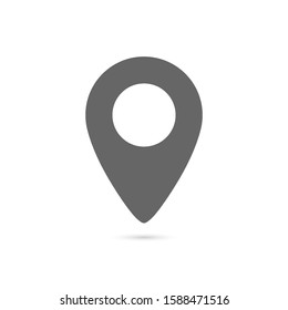 Location icon vector. Pin sign isolated on white background.
