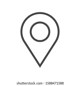 Location icon vector. Pin sign isolated on white background.