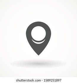 Location icon vector. Pin sign Isolated on white background. Navigation map, gps, direction, place, compass, contact, search concept. Flat style for graphic design, logo, Web, UI, mobile upp