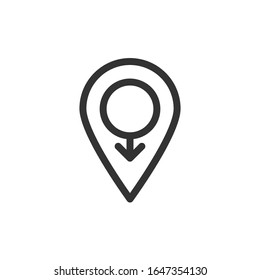 Location icon vector. Pin sign Isolated on white background. Navigation map