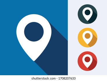 Location icon vector. Pin sign, Navigation map, GPS, direction, place, compass, contact, search concept. Flat style for graphic design, logo, Web, UI, mobile app