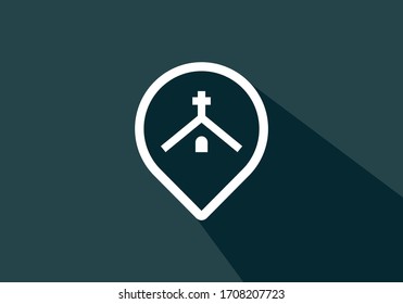 Location icon vector. Pin sign, Navigation map, GPS, direction, place, compass, contact, search concept. Flat style for graphic design, logo, Web, UI, mobile app