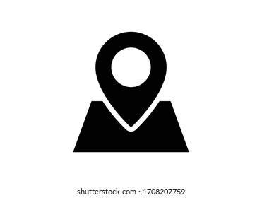 Vector de icono de ubicación. Signo de pin, mapa de navegación, GPS, dirección, lugar, brújula, contacto, concepto de búsqueda. Estilo plano para diseño gráfico, logotipo, Web, UI, aplicación móvil