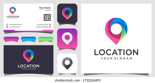 Location icon vector. Pin sign isolated with design business card.