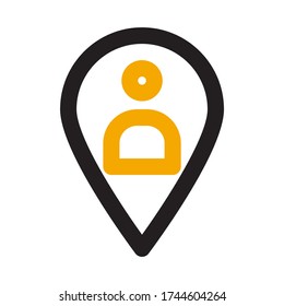 Location icon vector. Pin sign Isolated on white background. Navigation map, gps, direction, place, compass, contact, search concept. Flat style for graphic design, logo, Web, UI, mobile upp, EPS10