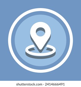 Vektorgrafik des Standortsymbol. Symbol für das Symbol der Stifte im trendigen Flachstil. ZeigerVektorgrafik einzeln auf blauem Hintergrund