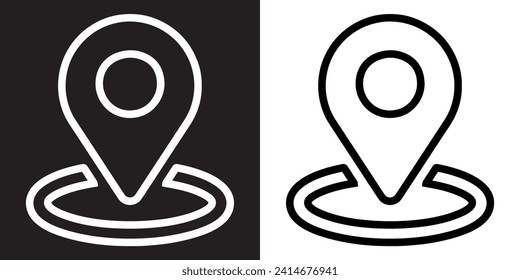 Location icon vector. Pin sign symbol in trendy flat style. Pointer vector icon illustration isolated on black and white background