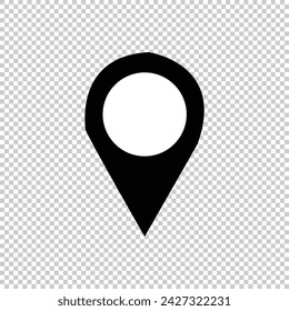 Location icon vector. Pin sign Isolated on transparent background. Navigation map, direction, place, compass, contact, search concept or check in. Vector illustration. Eps file 354.