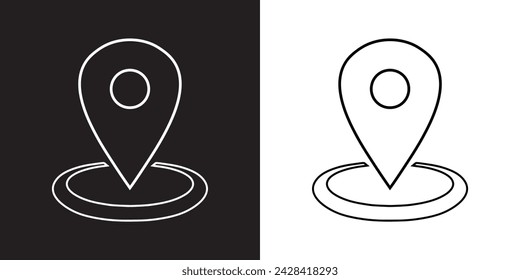 Location icon vector. Pin sign symbol in trendy flat style. Pointer vector icon illustration isolated on black and white background