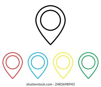 Location icon vector. Pin sign symbol in trendy flat style. Set elements in colored icons. Pointer vector icon illustration isolated on white background