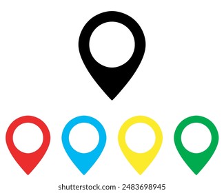 Location icon vector. Pin sign symbol in trendy flat style. Set elements in colored icons. Pointer vector icon illustration isolated on white background