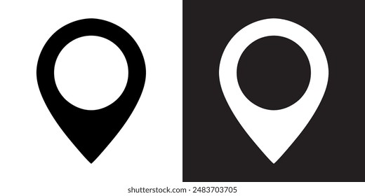 Location icon vector. Pin sign symbol in trendy flat style. Pointer vector icon illustration isolated on white and black background
