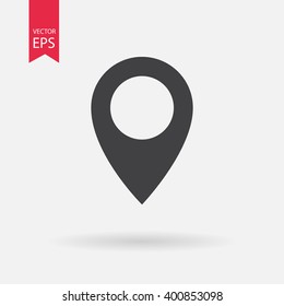 Location icon vector. Pin sign Isolated on white background. Navigation map, gps, direction, place, compass, contact, search concept. Flat style for graphic design, logo, Web, UI, mobile upp, EPS10