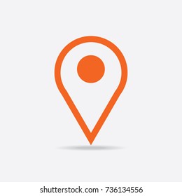 Location icon vector. Pin sign Isolated on white background. Navigation map, gps, direction, place, compass, contact, search concept. Flat style for graphic design, logo, Web, UI, mobile upp, EPS10
