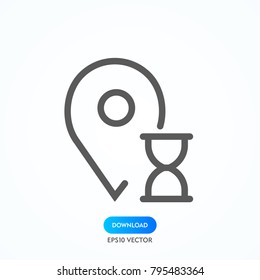 Location icon vector. Pin sign Isolated on white background. Navigation map, gps, direction, place, compass, contact, search concept. Flat style for graphic design, logo, Web, UI, mobile upp, EPS10