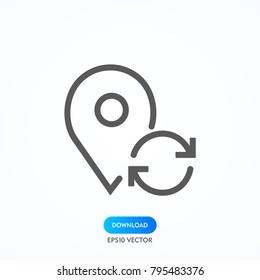 Location icon vector. Pin sign Isolated on white background. Navigation map, gps, direction, place, compass, contact, search concept. Flat style for graphic design, logo, Web, UI, mobile upp, EPS10