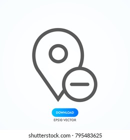 Location icon vector. Pin sign Isolated on white background. Navigation map, gps, direction, place, compass, contact, search concept. Flat style for graphic design, logo, Web, UI, mobile upp, EPS10