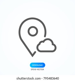 Location icon vector. Pin sign Isolated on white background. Navigation map, gps, direction, place, compass, contact, search concept. Flat style for graphic design, logo, Web, UI, mobile upp, EPS10