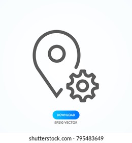Location icon vector. Pin sign Isolated on white background. Navigation map, gps, direction, place, compass, contact, search concept. Flat style for graphic design, logo, Web, UI, mobile upp, EPS10