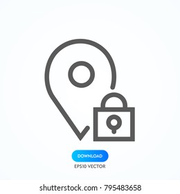 Location icon vector. Pin sign Isolated on white background. Navigation map, gps, direction, place, compass, contact, search concept. Flat style for graphic design, logo, Web, UI, mobile upp, EPS10