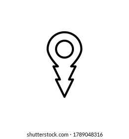 Location icon vector. Pin symbol on white background. Editable