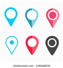 location icon vector set, checkpoint concept