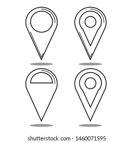 Location icon vector set. Position  map. Line icons 