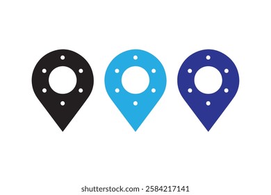 Location icon vector silhouette isolated in white background