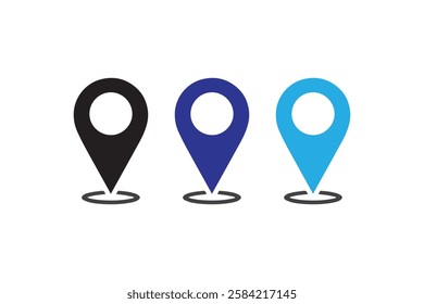 Location icon vector silhouette isolated in white background