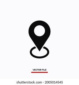 Location icon vector. Simple bin sign
