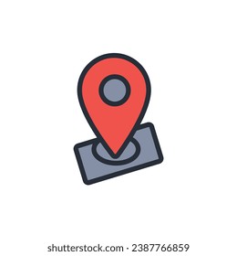 icono de ubicación. vector.Curso editable.Signo de estilo lineal para uso de diseño web,logotipo.Ilustración de símbolo.