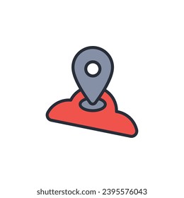 location icon. vector.Editable stroke.linear style sign for use web design,logo.Symbol illustration.