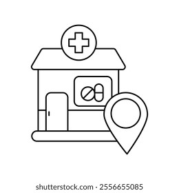 location icon with white background vector stock illustration