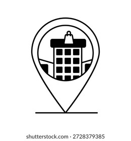 Icono de Locación con fondo blanco Vector Ilustración de stock